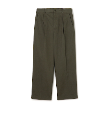 60/3 コットンオックスフォード 1プリーツバレルパンツ