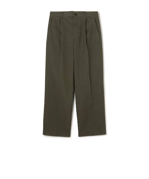 60/3 コットンオックスフォード 1プリーツバレルパンツ