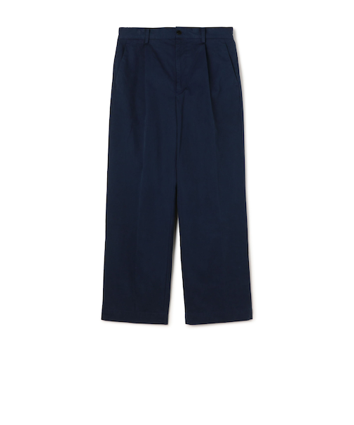 60/3 コットンオックスフォード 1プリーツバレルパンツ