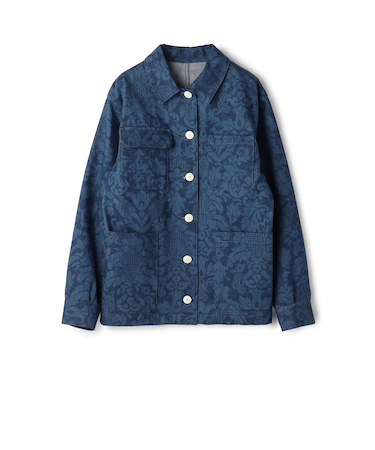 ブルーデニムプリント ワークジャケット