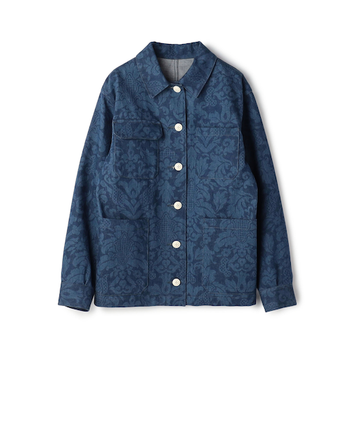 ブルーデニムプリント ワークジャケット