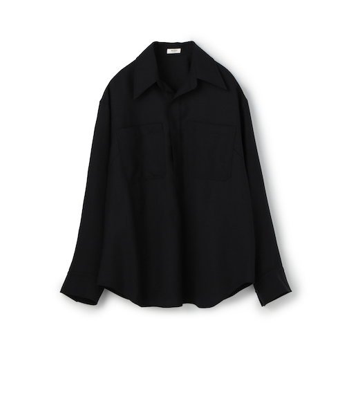 【WEB先行予約】ウールジョーゼット プルオーバーシャツ