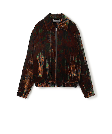 ベルベットプリント ジップブルゾン