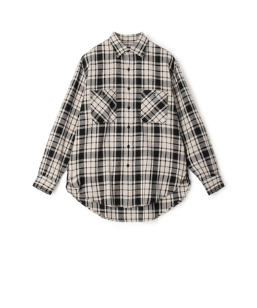 コットンビエラチェック ダブルポケット ロングスリーブシャツ