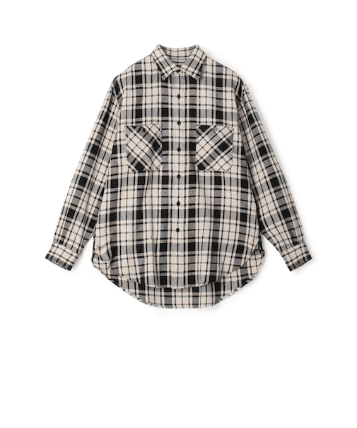コットンビエラチェック ダブルポケット ロングスリーブシャツ