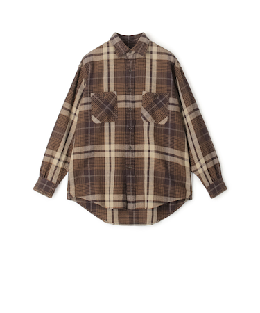 コットンビエラチェック ダブルポケット ロングスリーブシャツ