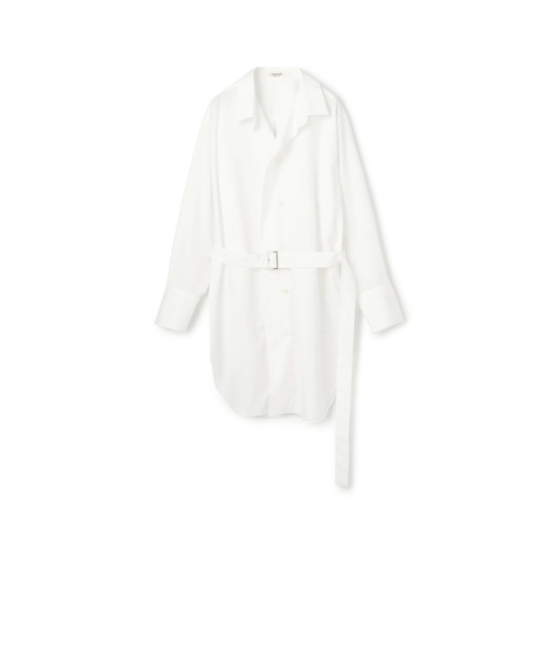 コットンブロード ベルト付きチュニックシャツ