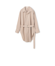 コットンブロード ベルト付きチュニックシャツ