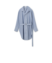 コットンブロード ベルト付きチュニックシャツ