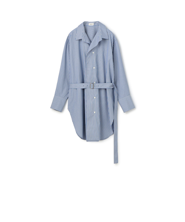 コットンブロード ベルト付きチュニックシャツ