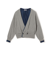 ファブリックコンビ Vネックカーディガン