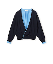 ファブリックコンビ Vネックカーディガン