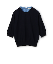 ファブリックコンビ ハーフスリーブプルオーバー