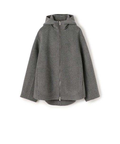 【WEB先行予約】ウールカシミヤダブルフェイス フーデッドショートコート