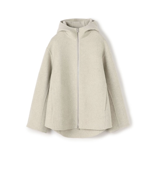 【WEB先行予約】ウールカシミヤダブルフェイス フーデッドショートコート