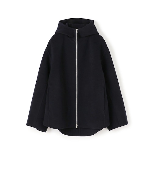 【WEB先行予約】ウールカシミヤダブルフェイス フーデッドショートコート