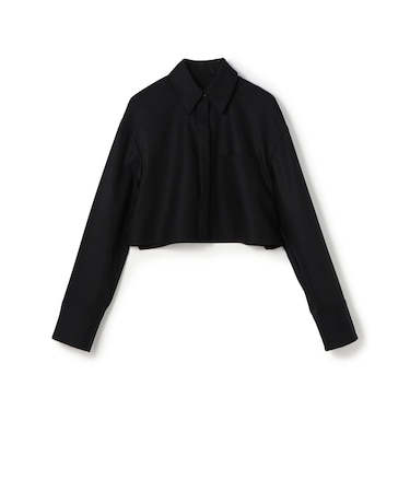 【WEB先行予約】ウールカシミヤポプリン クロップドシャツ