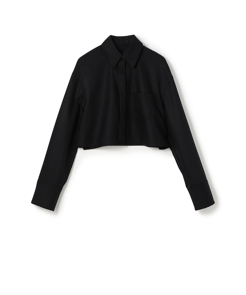 【WEB先行予約】ウールカシミヤポプリン クロップドシャツ