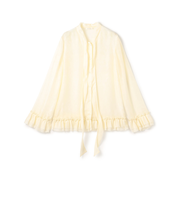 ムービングシャドウ ジャガード ボウタイフリルシャツ