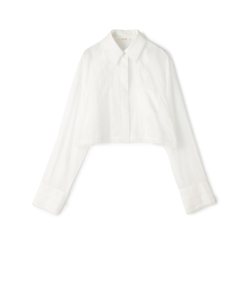 チェーンレースエンブロイダリー クロップドシャツ