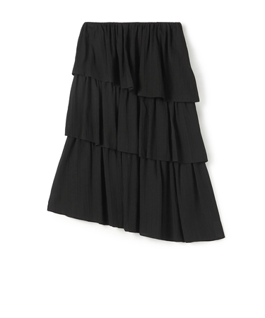 ドットストライプジャガード  ティアードスカート