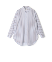 ウールナイロンストライプ ロングスリーブ オーバーシャツ