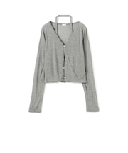 レーヨンカシミヤジャージー ホルターネックコンビカーディガン