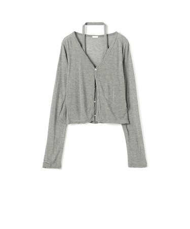 レーヨンカシミヤジャージー ホルターネックコンビカーディガン