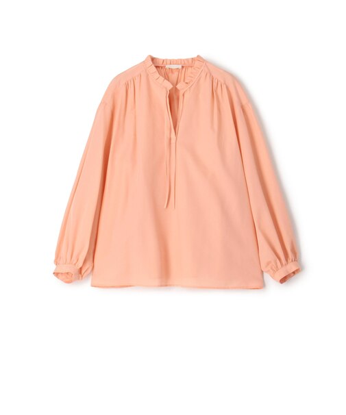 ハイカウントポプリン フリルカラーブラウス