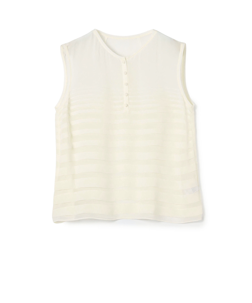 シルクシフォン ノースリーブブラウス