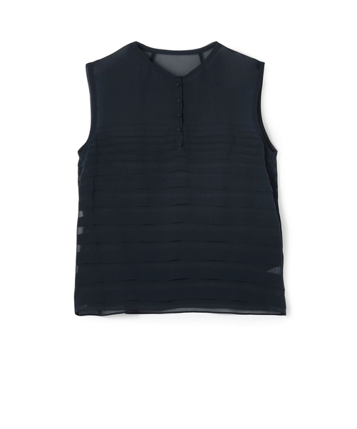 シルクシフォン ノースリーブブラウス