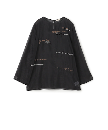 メッセージエンブロイダリー プルオーバーブラウス