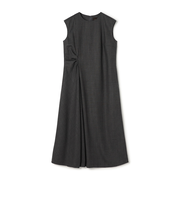 シングルトラックストライプ アシンメトリードレープワンピース