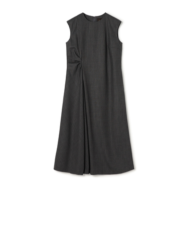 シングルトラックストライプ アシンメトリードレープワンピース