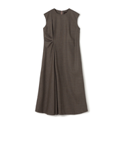 シングルトラックストライプ アシンメトリードレープワンピース