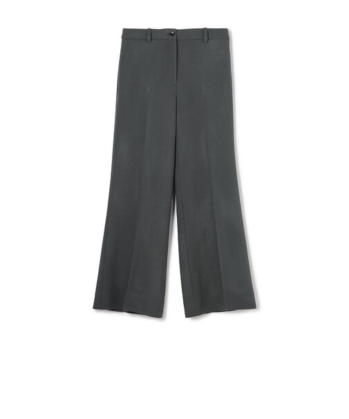 ナチュラルストレッチウール セミフレアパンツ