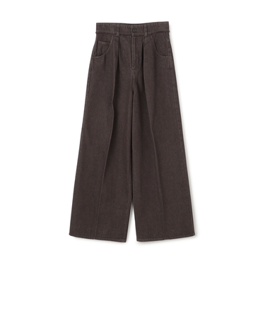 ハードツイストデニム ワイドストレートパンツ