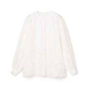 レイヤーカットジャカード ボザムコンビブラウス