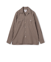 コットンオンブレーチェック ダブルポケットオープンカラーシャツ ALBINI