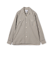 コットンオンブレーチェック ダブルポケットオープンカラーシャツ ALBINI