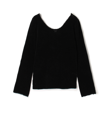 コットンシェニールヤーン ラウンドネックプルオーバー