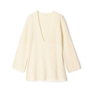 カールヤーンニット Vネックチュニックプルオーバー