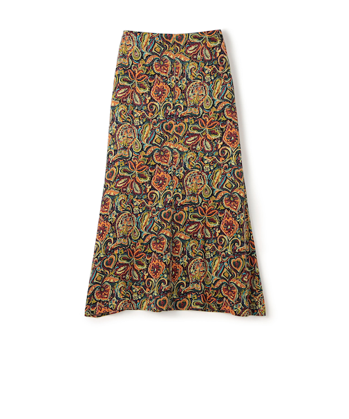 キュプラレーヨンジャカード ナロースカート