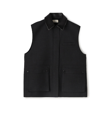 ダブルフェイスツイル ジレブルゾン