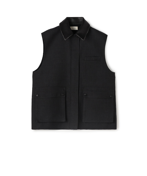 ダブルフェイスツイル ジレブルゾン