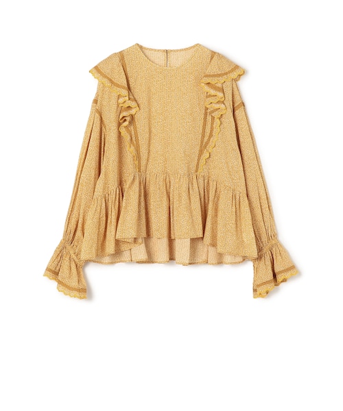 シルククローバープリント ボウタイブラウス｜トゥモロ－ランドの