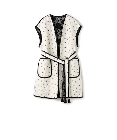 レーヨンサテンキルト ベルテッドジレ