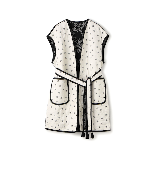 レーヨンサテンキルト ベルテッドジレ