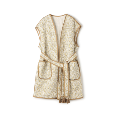 レーヨンサテンキルト ベルテッドジレ