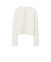 ブライトジャカード クルーネックカーディガン